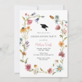 ワイルドフラワー卒業パーティー招待状と写真 招待状 (正面)