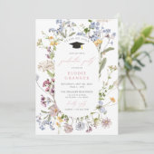 ワイルドフラワー卒業パーティー招待状ガールボホ 招待状 (スタンド正面)