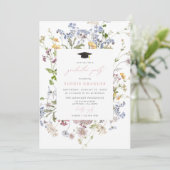ワイルドフラワー卒業パーティー招待状 お洒落 招待状 (スタンド正面)