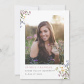 ワイルドフラワー卒業パーティー招待状 お洒落 招待状 (裏面)