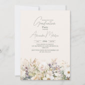 ワイルドフラワー卒業ボホカントリーフローラ 招待状 (正面)