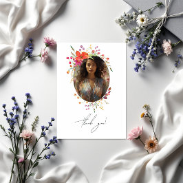 ワイルドフラワー卒業写真コラージュ サンキューカード