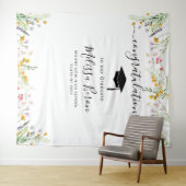 ワイルドフラワー卒業写真バックドランドフォトブース タペストリー (インサイチュ(横))