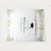 ワイルドフラワー卒業写真バックドランドフォトブース タペストリー (正面(横))