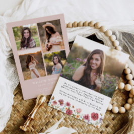 ワイルドフラワー卒業発表ガール5枚 案内状