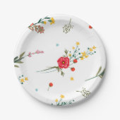ワイルドフラワー卒業紙プレート ペーパープレート (正面)