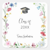 ワイルドフラワー卒業 スクエアシール (正面)