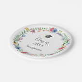 ワイルドフラワー卒業 ペーパープレート (アングル)