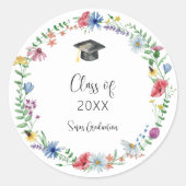 ワイルドフラワー卒業 ラウンドシール (正面)