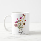ワイルドフラワー名前をカスタムする コーヒーマグカップ (左)