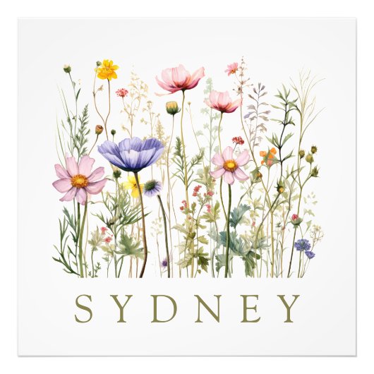 ワイルドフラワー名前をカスタムする フォトプリント            (正面)