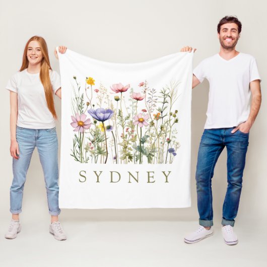 ワイルドフラワー名前をカスタムする フリースブランケット (インサイチュ)