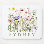ワイルドフラワー名前をカスタムする マウスパッド (正面)