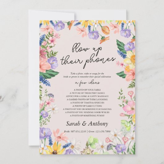 ワイルドフラワー吹の春は電話看板を上げる 招待状 (正面)