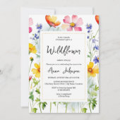 ワイルドフラワー咲き赤ちゃんシャワー 招待状 (正面)
