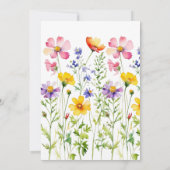 ワイルドフラワー咲き赤ちゃんシャワー 招待状 (裏面)