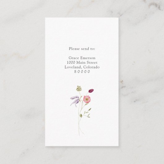 ワイルドフラワー囲いカード エンクロージャーカード (裏面)