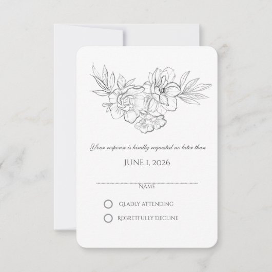 ワイルドフラワー図解入りの、写真付きのズRSVP (正面)