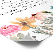 ワイルドフラワー夜遅くのおむつ赤ちゃんシャワー ポスター (角)