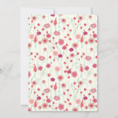 ワイルドフラワー女の子ベビーシャワー 招待状 (裏面)