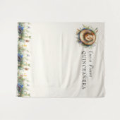 ワイルドフラワー女性のカーボーイウェスタンキンセアニェラ背景 タペストリー (正面(横))