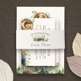 ワイルドフラワー女性のカーボーイエレガンス素朴キンセアニェラ 招待状ベリーバンド