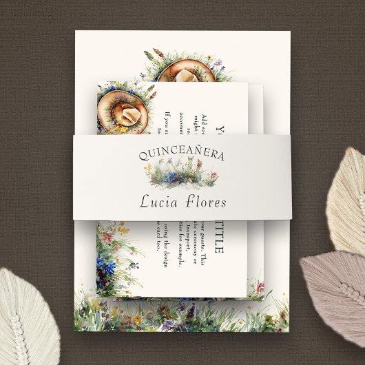 ワイルドフラワー女性のカーボーイエレガンス素朴キンセアニェラ 招待状ベリーバンド