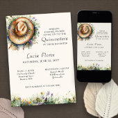 ワイルドフラワー女性のカーボーイハット素朴キンセアニェラとミサ 招待状