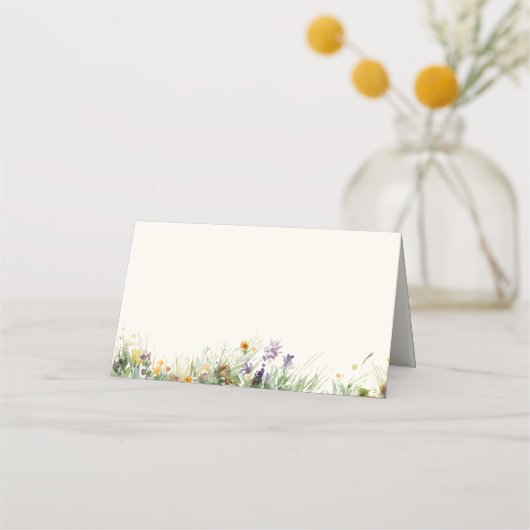 ワイルドフラワー女性のカーボーイハット素朴フローラ プレイスカード (裏面)