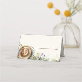 ワイルドフラワー女性のカーボーイハット素朴フローラ プレイスカード (正面)