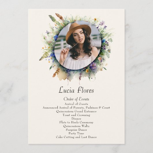 ワイルドフラワー女性のカーボーイ写真素朴フローラキンセアニェラ プログラム (正面)