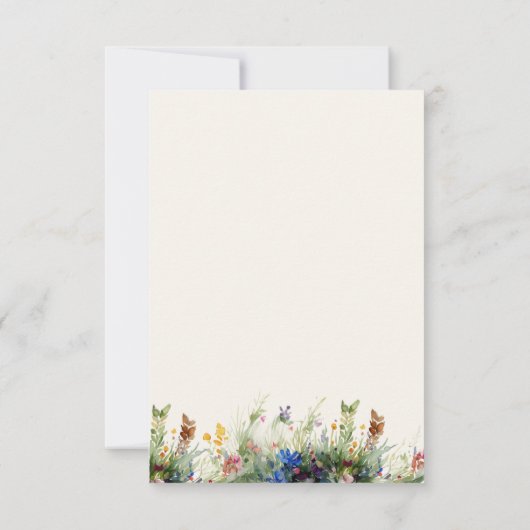 ワイルドフラワー女性のカーボーイ素朴フローラシンプル 出欠カード (裏面)