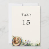 ワイルドフラワー女性のカーボーイ素朴フローラテーブル番号 招待状 (裏面)