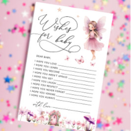 ワイルドフラワー妖精の赤ちゃんシャワー希望ベビーカード