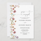 ワイルドフラワー婚約パーティ招待状 セーブザデート (正面)