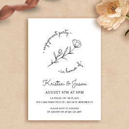 ワイルドフラワー婚約パーティ招待状 招待状