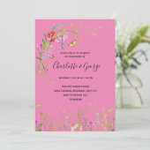 ワイルドフラワー婚約パーティ招待状 招待状 (スタンド正面)