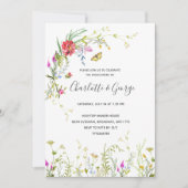 ワイルドフラワー婚約パーティ招待状 招待状 (正面)