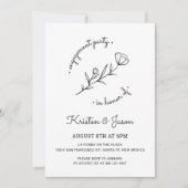 ワイルドフラワー婚約パーティ招待状 招待状 (正面)