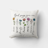 ワイルドフラワー宗教的友人へのギフト、感動的 クッション (正面)