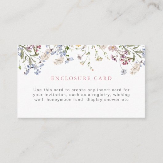 ワイルドフラワー封入カード カスタム挿入 フローラル エンクロージャーカード (正面)