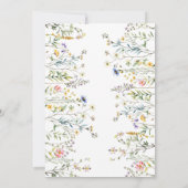 ワイルドフラワー小さな花の女の子の赤ちゃんシャワーの招待 招待状 (裏面)