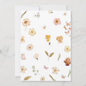 ワイルドフラワー小さな蝶の赤ちゃんシャワー 招待状 (裏面)