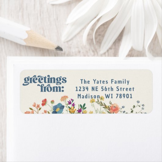 ワイルドフラワー差出人住所ラベル ラベル (インサイチュ)