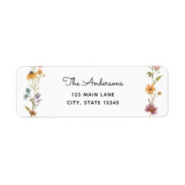 ワイルドフラワー差出人住所ラベル ラベル