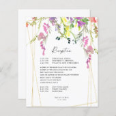 ワイルドフラワー幾何カラフル披露宴プログラム (正面/裏面)