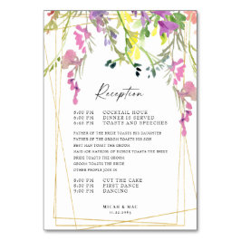 ワイルドフラワー幾何カラフル披露宴プログラム テーブルナンバー