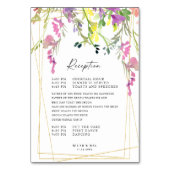 ワイルドフラワー幾何カラフル披露宴プログラム テーブルナンバー (正面)