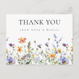 ワイルドフラワー庭園の結婚式ありがとうはがき インビテーションポストカード