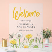 ワイルドフラワー庭園の結婚式ウェルカムフロステッド アクリルサイン (ウェディング)